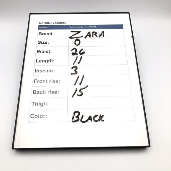 Zara Womens Cut Off Jean Shorts Size 0 High Rise Zip Fly Faded Black Denim - Picture 6 of 7